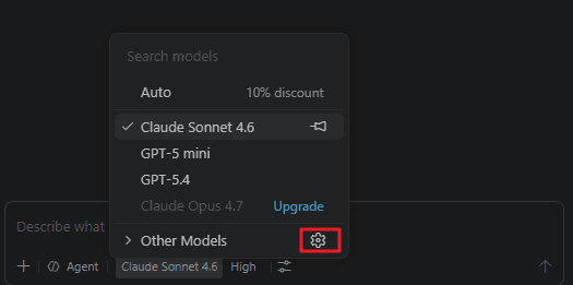 Open settings